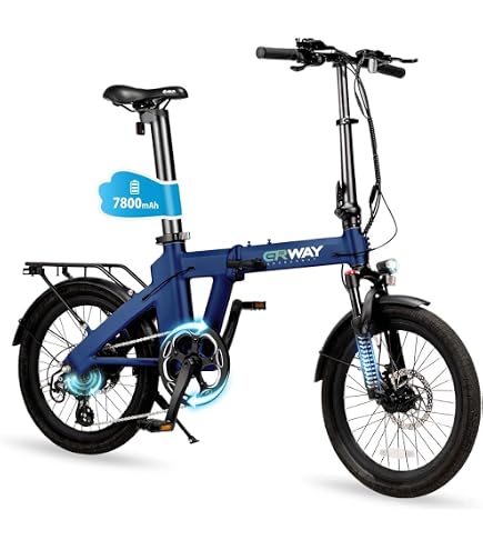 Amazon.co.jp: ERWAY 電動自転車 折りたたみ 電動アシスト自転車【公道