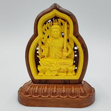 や*ん様 井波彫刻　仏教工芸品　総楠製　極上彫　木彫仏像　倶利伽羅不動明王座像 楽天市場】木彫り 仏像 倶利伽羅不動像 高さ103cm 倶利伽羅剣 楠