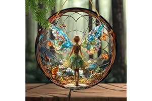 フラワー フェアリーガーデン デコレーション 2D 天使の翼 クリスマス ハロウィン 像 アート エルフ 吊り下げ クラフト 屋外 庭 中庭 芝生 テラス 窓 アクリル オーナメント ホームギフト