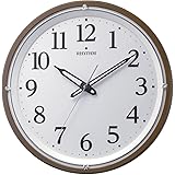 リズム(RHYTHM) 掛け時計 電波時計 アナログ 連続秒針 暗所 ライト 自動 点灯 調光 茶色 φ33.2x5.1cm 8MY532SR06