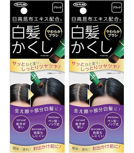 Amazon | TO-PLAN(トプラン) 日高昆布部分白髪かくし ブラック 筆ペン