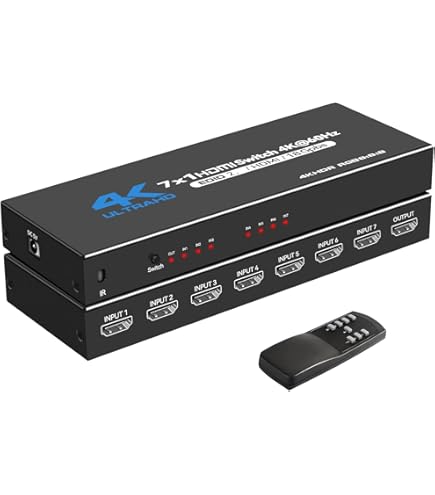 Amazon | HDMI 切替器 8入力1出力 4K60Hz HDCP 2.2 切り替え器 8入力