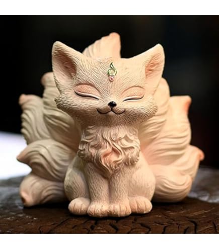 【№49】崖柏木 九尾の彫り物 木製 置物 九尾狐 ヤーバイ御守 霊獣 チベット №49】崖柏木 九尾の彫り物 木製 置物 九尾狐 ヤーバイ御守 霊獣 チベット