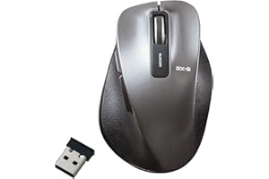 エレコム マウス ワイヤレス Mサイズ 5ボタン(戻る・進むボタン搭載) BlueLED 握りの極み ガンメタリック M-XGM10DBBK/EC