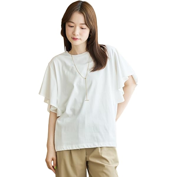 Amazon | [ローズティアラ] 接触冷感/綿100/手洗いOK フリルカットソー