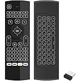 Docooler ミニキーボード エアーマウス IR学習リモートコントロール 2.4G ワイヤレスキーボード6軸慣性センサー バックライト付き PC/スマートTV/ Android TV Box/プロジェクター用