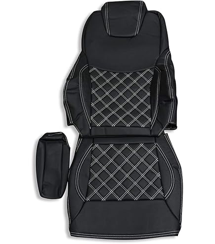 Amazon | シートカバー 日産 UD クオン 艶無し 黒レザー 運転席 右側 
