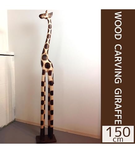 新品 アフリカ ケニア キリン 木彫り XLサイズ No.2 彫刻 アフリカ雑貨