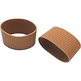 オーディオファン シリコンカップスリーブ カップカバー マグカップスリーブ シリコン カップ スリーブ コップ マグカップ 滑り止め 耐熱 温冷 7.5cm 2点 ブラウン