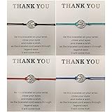 ZZ ZINFANDEL 4 Pcs Promise Distance Matching Bracelets，Adjustable Handmade Tree of Life Bracelet Friendship Bracelet Thank Yo
