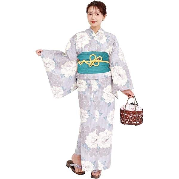 Amazon | [Tika] 浴衣 レディース セット 帯 夏 夏祭り 浴衣×平帯×下駄