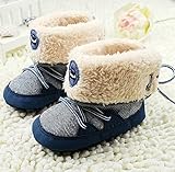 NEW Newborn Toddler Baby Boy Girl Warm Fur Snow Boots Stripes Soft Sole Booties First Walkers (1 US 