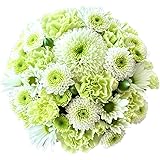 ハナノコト お供え お彼岸 生花 アレンジ 花 お悔やみ 3Sサイズ (ホワイト＋グリーン)※お届け可能な時間帯は当店からのメールでご確認下さい!