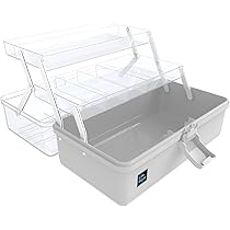 Amazon.co.jp: 画材収納、ハンドル付き13インチ3層プラスチック