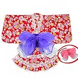 浴衣ドレス 子供用 女の子 浴衣 ガールズ 帯2本付き 七夕 夏祭り 花火大会 fo-tmyd01 130cm No04