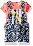 Little Lass Baby Girls' 2pc Shortall Set Coral 12M [並行輸入品]