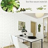 Homdox壁紙、モダン不織布3dレンガパターン壁紙、ホーム装飾壁紙のリビングルーム、ベッドルーム、テレビ背景 ホワイト US01+AMB004984