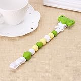 グリーンbaby-teething-pacifier-clip-with-food-grade-silicone-chew-soother-nipple-strap