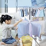 Oshare 赤ちゃん 室内物干しスタンド式 パラソル3段 ステンレス 幅φ700×高さ1680mm 洗濯用品 ハンガー