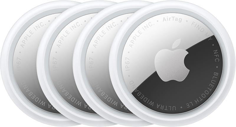 Apple AirTag 4個入り(第2世代):紛失防止タグ、音で探せる、耐水 防塵 iPhone/iPad「探す」ネットワーク対応 、探せる範囲が最大1.5 倍に広がった「正確な場所を見つける」機能搭載