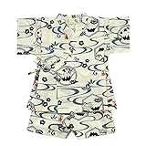 和柄 甚平 スーツ 日本製 夏物 パジャマ j-71572 90cm オフ