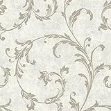 Beacon House 495-69068 Milton Pewter Shimmer Scroll Wallpaper [並行輸入品]