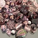 【デイジービーズ】【チェコファンシーカラーパック《プラチナ》】【グレープ】約4-12mm (約20g)【チェコ ビーズ デザイン ミックス】