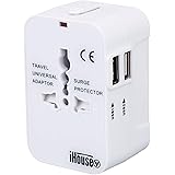 iHouse all 海外変換プラグ 海外コンセント 2USBポート全世界対応 旅行充電器 A/O/BF/Cタイプ電源変換プラグ 100-240V 変換 プラグ 日本/米国/EU/英国/AU 経済産業省承認 正規保証1年