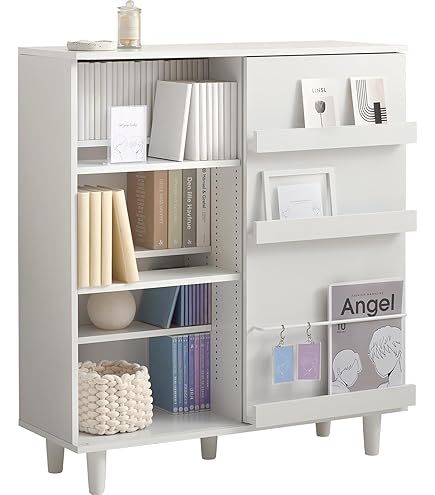 Amazon｜タンスのゲン スライド 本棚 ダブル スリム 幅90cm 大