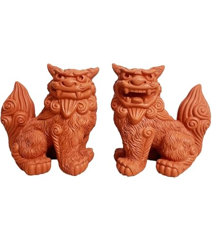 Amazon.co.jp: シーサー 白 陶器 沖縄 阿吽 小 やちむん 魔除け