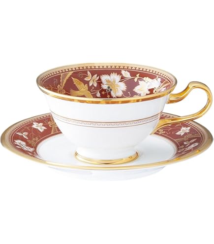 Amazon.co.jp: 大倉陶園 瑠璃片葉金蝕 カップ&ソーサー 箱付き 金彩