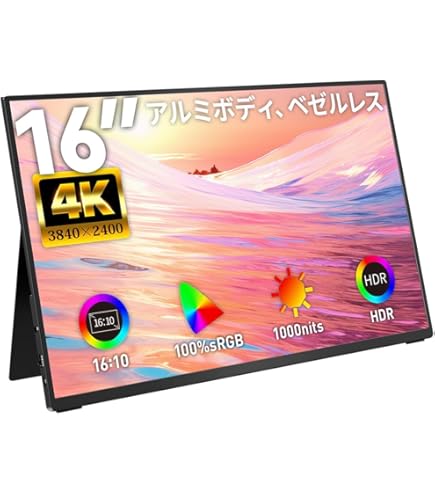 Amazon.co.jp: MAGICRAVEN 4Kポータブルモニター、16インチ 3840x2400