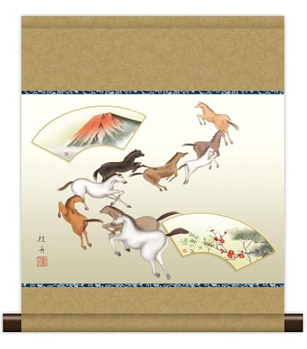 Amazon.co.jp: 井原蒼竹「九頭馬」 高精細ジクレー版画 額絵 縁起