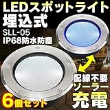 埋め込み式 LED ガーデンライト SLL-05 人感センサー付 (6個セット)