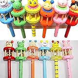 Bhbuyベビーキッド幼児Wooden Musical InstrumentおもちゃRattle Jingleハンドベルリングギフト