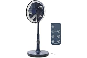 【Amazon.co.jp限定】[山善] 扇風機 リビング (日本メーカー製 DCモーター搭載) 静音 リモコン付き 左右自動首振り 風量切替12段階 入切タイマー付 ネイビー YLX-AED30(NV)