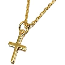 クロス型ネックレス シルバー925ゴールド入り シルバー925 ミニ クロスネックレス [nc001-ps053-cs008-gold