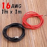 エッサンテ(Essante) 16AWG 赤黒（各1m計2m） シリコンケーブル シリコンコード シリコンワイヤー シリコンゴムワイヤーケーブル フレキシブル ラジコン飛行機 ドローンパーツ sili