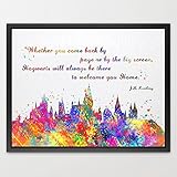 Dignovel Studios 8X10 Hogwarts Castle Quote Harry Potter Watercolor illustration Art Print Friendshi