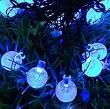 KuGi イルミネーション ソーラー LEDライト 丸い形 長さ6m 30個led電球 防雨 防水IP65 室内室外 飾り ランプ ソーラー充電式 電気代不要 結婚式 学園祭 ガーデンパーティー フェ