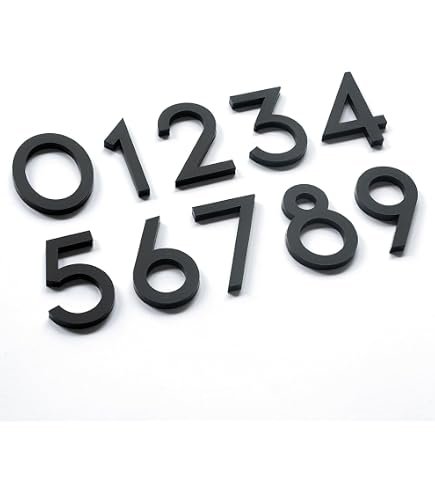 Self Adhesive Mailbox Numbers – 4 Inch – Raised 3D Effect – Chrome Plated – 10 Pack (0-9) – For Doors, Mailboxes, Offices, Hotel Rooms, Classrooms