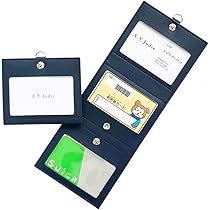 Amazon | A.Y.Judie IDカードホルダー リバーシブル 三窓 ネイビー s40