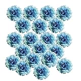 SONONIA 人工シルク　牡丹花　造花　手作りアクセサリー　花芸用具　ホーム装飾　結婚式飾り　約20個　全9色 - 青