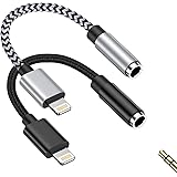 iPhone イヤホン 変換アダプタ Lightning - 3.5mm ジャック アダプター HIFI音質 24-bitハイレゾ MFi認証 高耐久性ナイロン編み 18cm 音楽/ビデオ/音量調節対応 GAEF ライトニング イヤホン変換 iPho