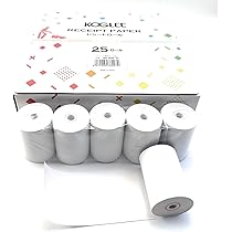 Airレジ ホワイト レジ用品 & ロールペーパー Amazon.co.jp: KOGLEE レシートロール 25巻入 約58mm幅×40mm外径×9mm