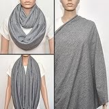 Gray nursing cover scarf, nursing cover, nursing scarf, infinity scarf, breastfeeding cover, nursing