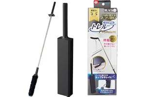 レック 激落ちくん 高密度ブラシ トレループ Premium (ハンディ伸縮タイプ ・ ブラック) 最長約93cm くり返し使える ホコリ取り/ケースに通すとモップがキレイに/スライドケースでホコリをまとめて捨てられる