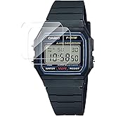 【2枚】CASIO 腕時計 F-91W 保護フィルム【HVUYAL】9H硬度 気泡防止 高度透明 飛散防止処理 耐衝撃 防汚 貼り付け簡単 フィルム F-91W 対応