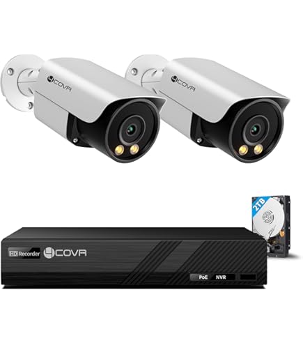 4K 800万画素・双方向通話・PoE給電・2TB HDD内蔵】4COVR 防 Amazon.co