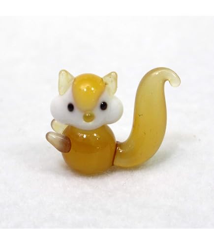 Amazon.co.jp: かわいい リス 手作り ガラス細工 花 リス くん